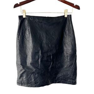 Vtg 90’s Y2K Firenze 100% Leather Fitted Sexy Grunge Mini Skirt sz 10